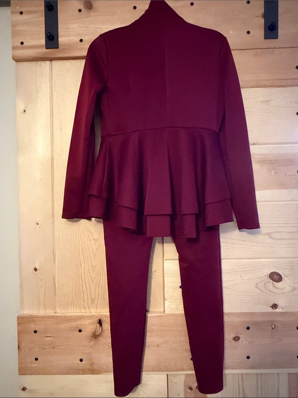 Amazon Women's Burgundy Layered 2 Piece Pantsuit - Picture 2 of 6